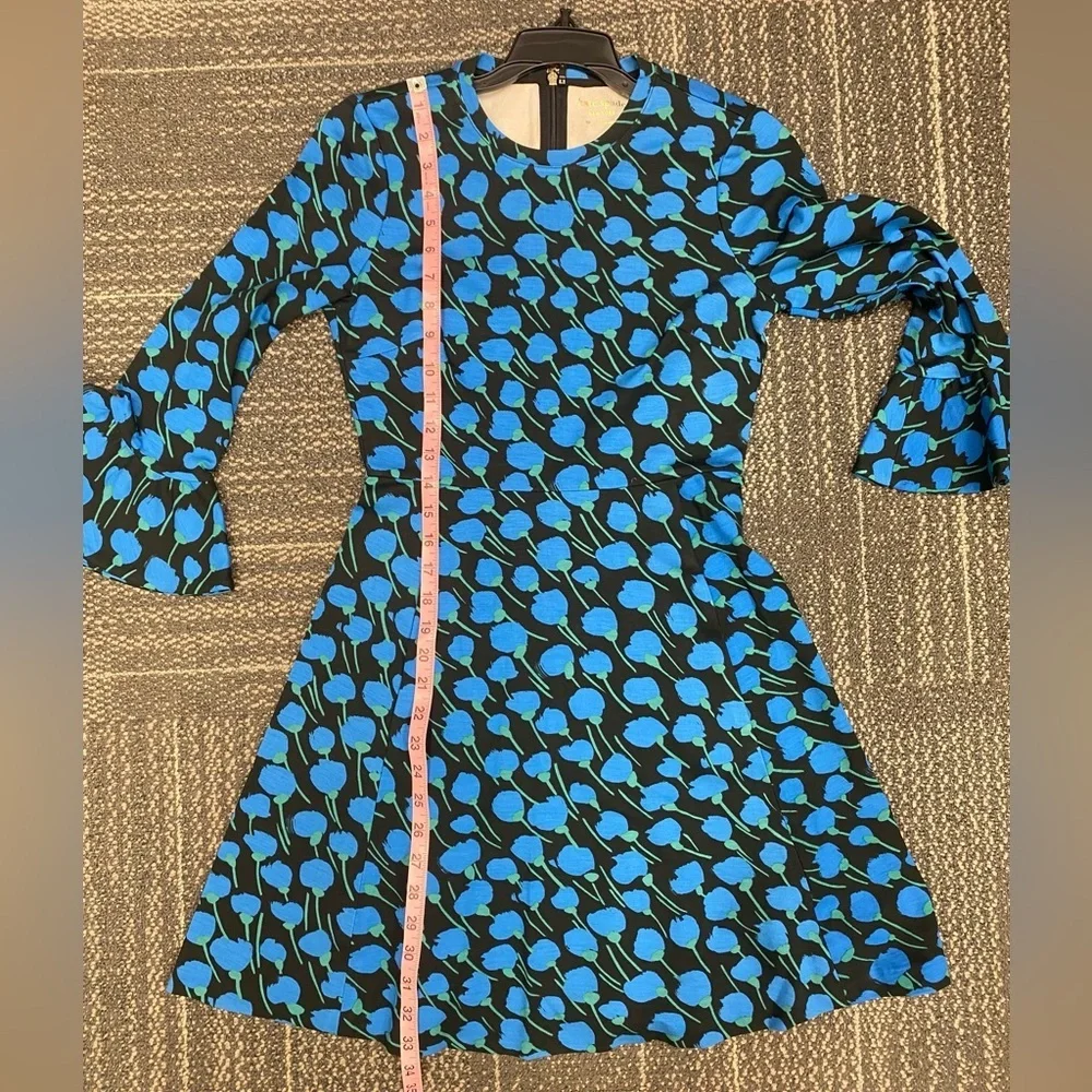 NWOT Kate Spade Seascape Poetic Floral Ponte Bell Sleeve Dress XS